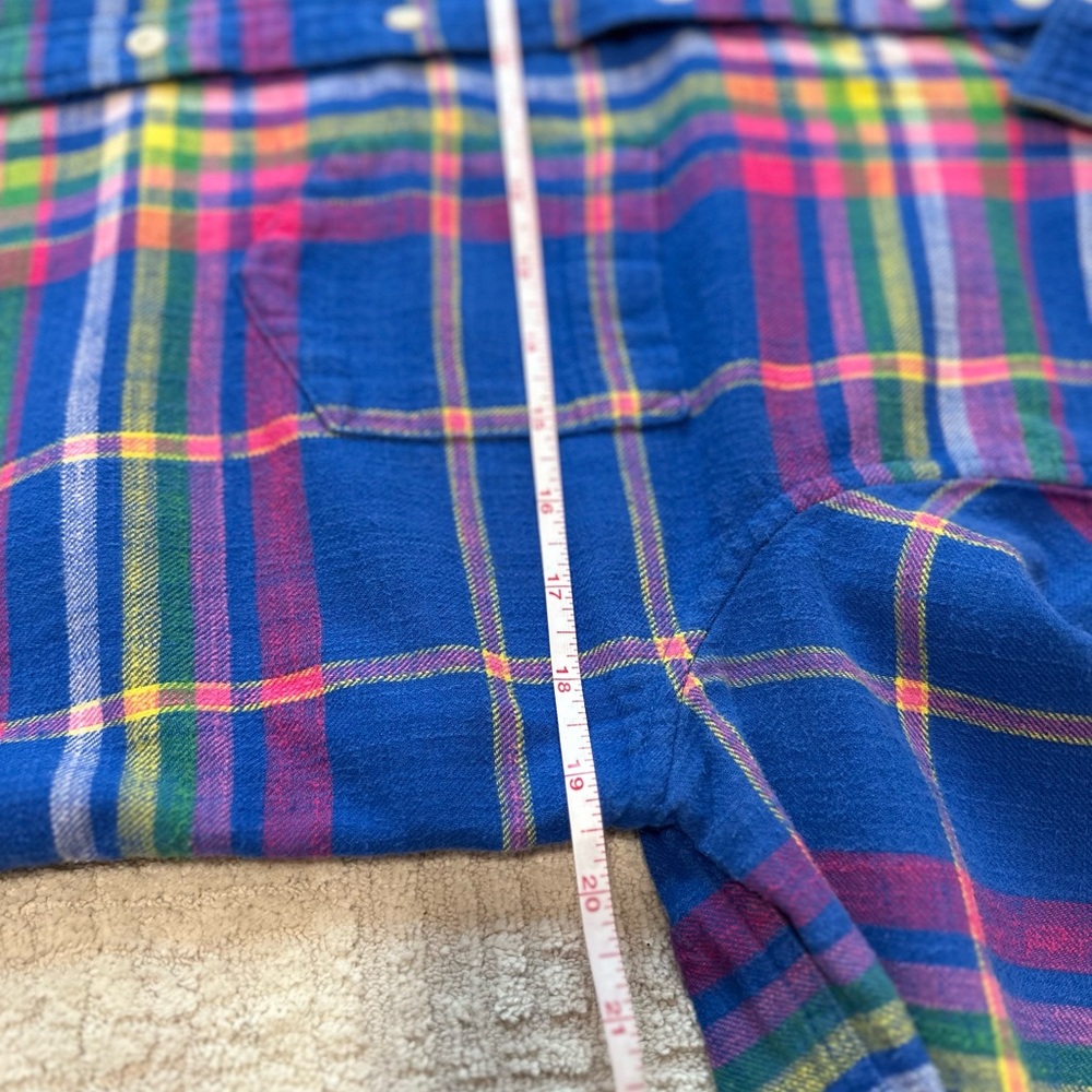 J. Crew Classic Blue and Pink Plaid Button Down Shirt - Picture 4 of 7